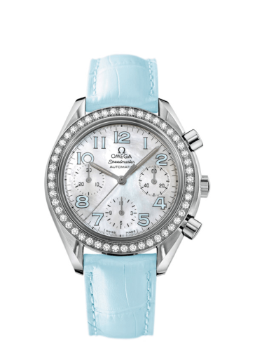 Omega Speedmaster Reduced Ladies Stainless Steel / Diamond / MOP / Blue
